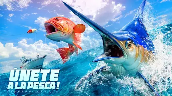 Fishing Master: dos peces grandes saltando fuera del agua junto a la embarcación